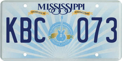 MS license plate KBC073