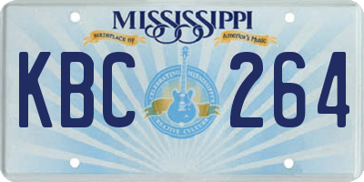 MS license plate KBC264