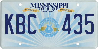MS license plate KBC435