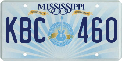 MS license plate KBC460