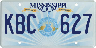 MS license plate KBC627