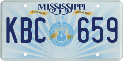 MS license plate KBC659