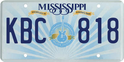 MS license plate KBC818