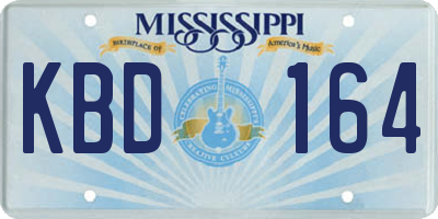 MS license plate KBD164