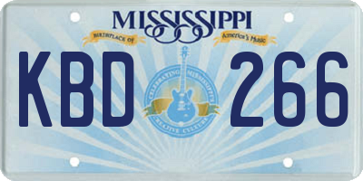 MS license plate KBD266