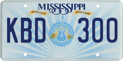 MS license plate KBD300