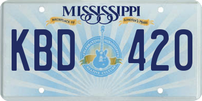 MS license plate KBD420