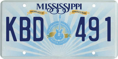 MS license plate KBD491