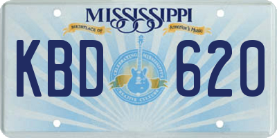 MS license plate KBD620