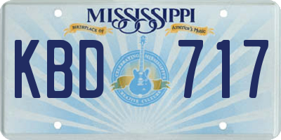 MS license plate KBD717