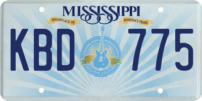 MS license plate KBD775