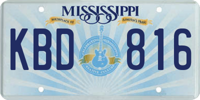 MS license plate KBD816