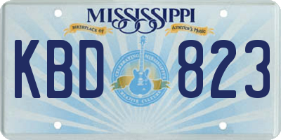 MS license plate KBD823