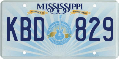 MS license plate KBD829