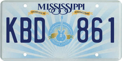 MS license plate KBD861