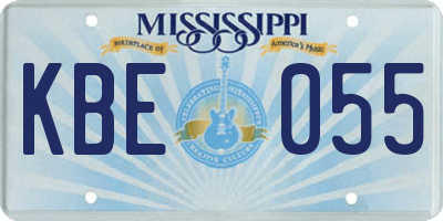 MS license plate KBE055