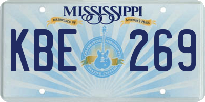 MS license plate KBE269