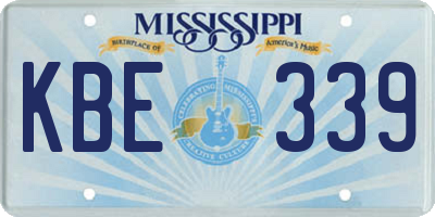 MS license plate KBE339