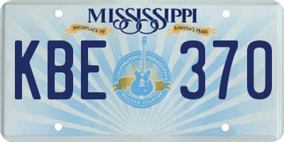 MS license plate KBE370