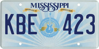 MS license plate KBE423