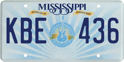 MS license plate KBE436