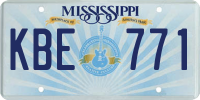 MS license plate KBE771