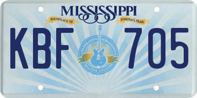 MS license plate KBF705