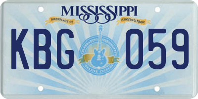 MS license plate KBG059