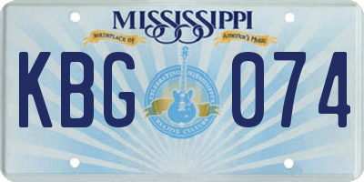 MS license plate KBG074