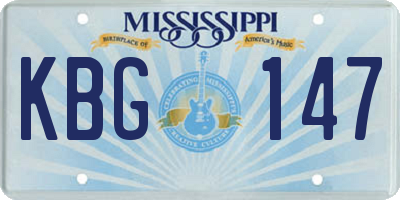 MS license plate KBG147