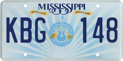 MS license plate KBG148