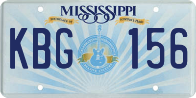 MS license plate KBG156
