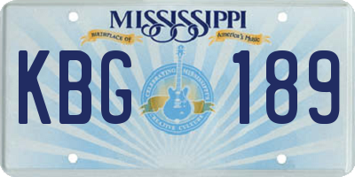 MS license plate KBG189