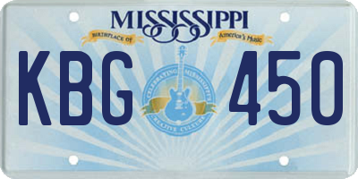 MS license plate KBG450