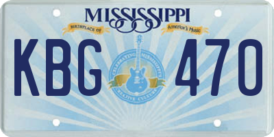 MS license plate KBG470