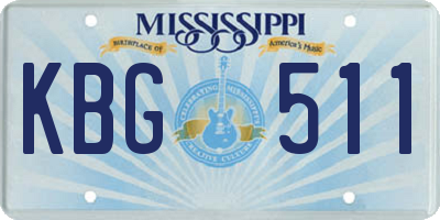 MS license plate KBG511