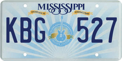 MS license plate KBG527