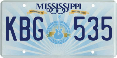 MS license plate KBG535