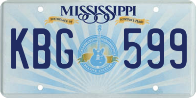 MS license plate KBG599