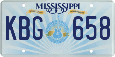 MS license plate KBG658