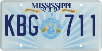 MS license plate KBG711