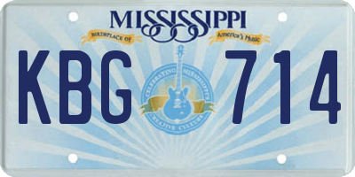 MS license plate KBG714