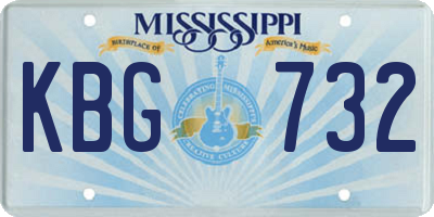 MS license plate KBG732