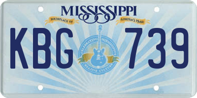 MS license plate KBG739