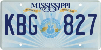 MS license plate KBG827