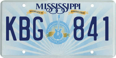 MS license plate KBG841