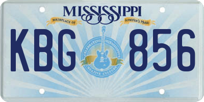 MS license plate KBG856