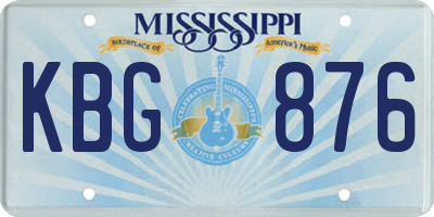 MS license plate KBG876