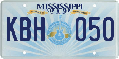 MS license plate KBH050