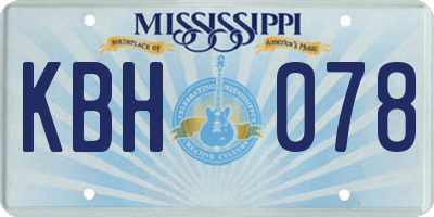 MS license plate KBH078